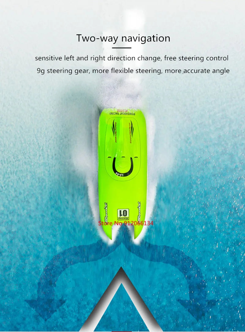 53CM Large 40KM/h High Speed Remote Control RC Racing Boat 150M 2 way Navigation Waterproof Dual Body Electric RC Speedboat Toy