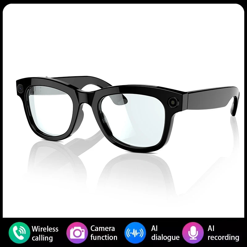 2025 New 800w HD Smart Glasses UV Protective Voice Assistant Touch Control Hands-Free Sound Surround Local Music Smart Glasses