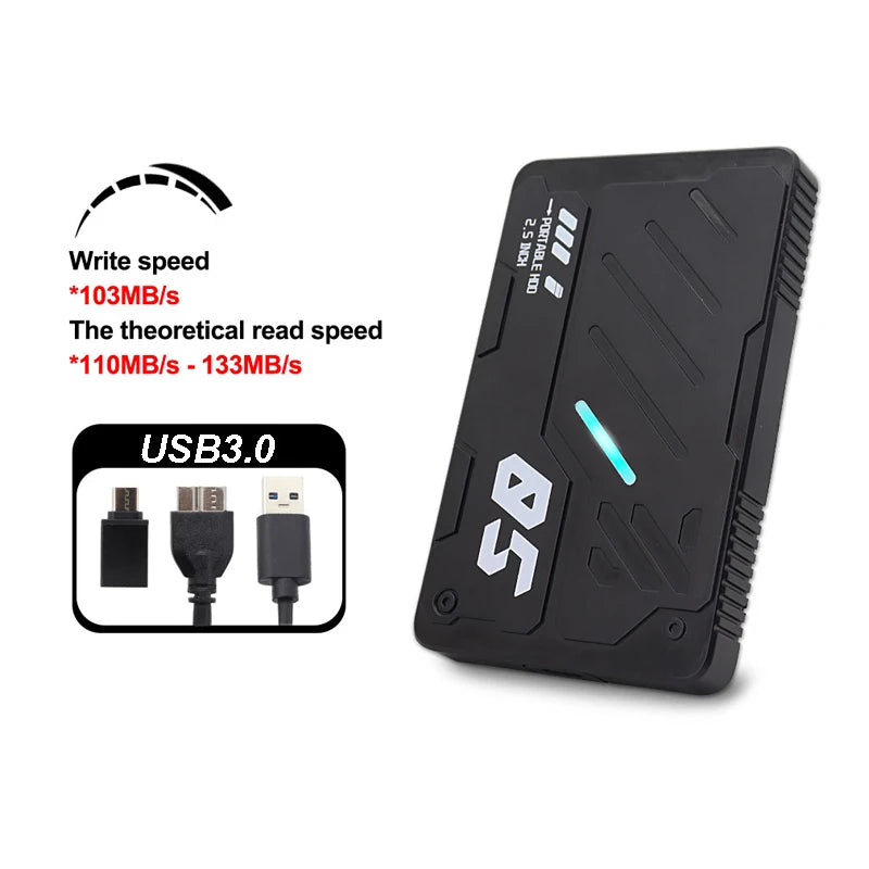 Portable External Hard Drive 1TB 750G 500G 320G 250G 160G USB3.0 USB3.1 2.5" Mecha RGB Storage Disk for PC PS5 PS5 Xbox Laptops
