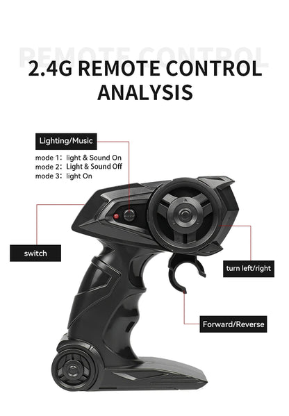 Remote-controlled off-road police car, cool police lights, simulated siren sounds, 1:16 scale alloy body,Spring shock absorption