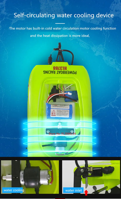 53CM Large 40KM/h High Speed Remote Control RC Racing Boat 150M 2 way Navigation Waterproof Dual Body Electric RC Speedboat Toy