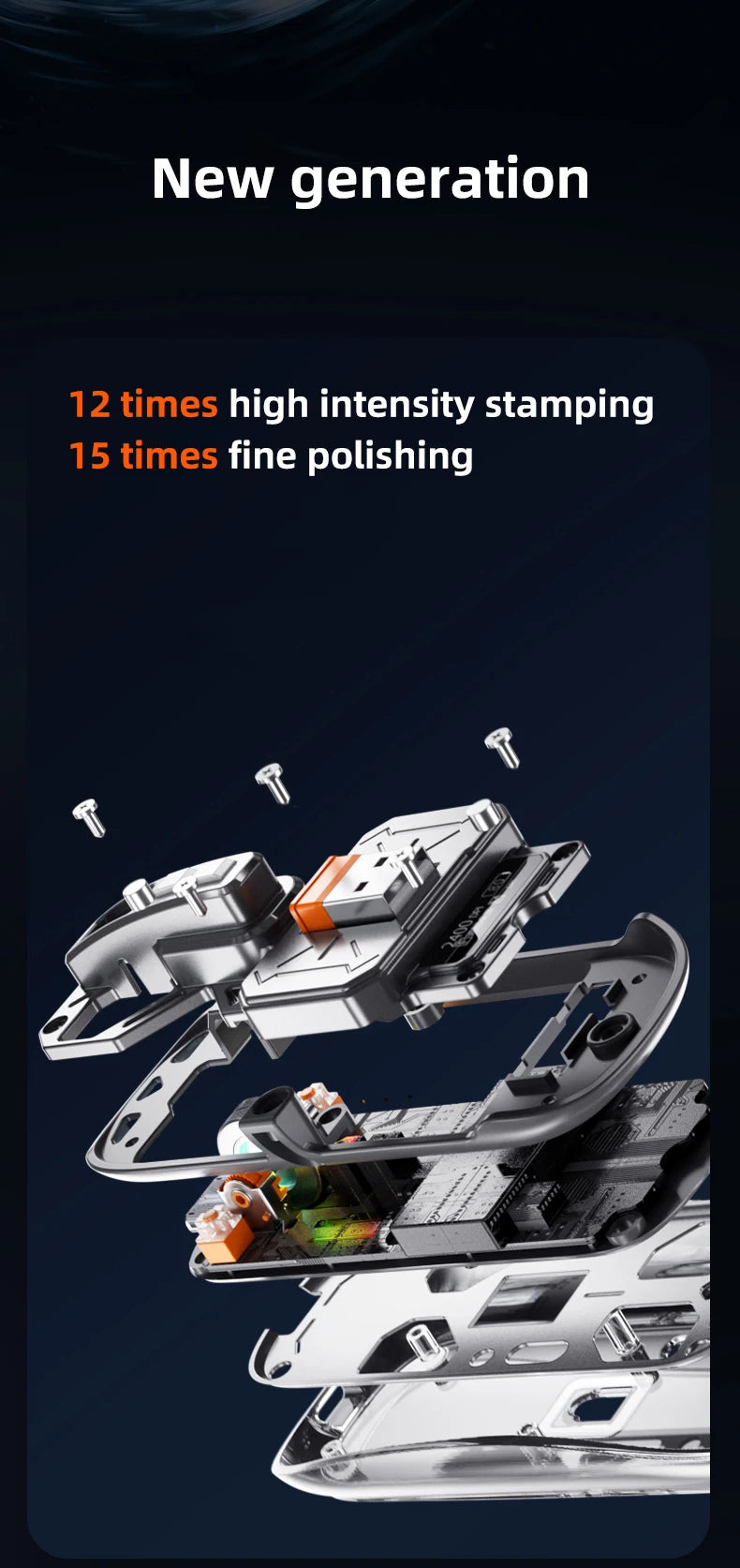 Full of technological sense! Translucent wireless mouse with multi-mode connection and metal roller.