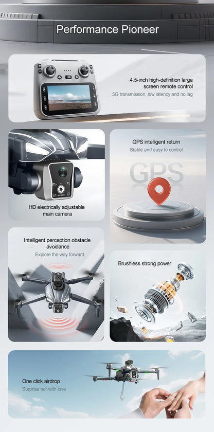 2025 K18 Max Airdrop GPS Drone 5G Screen Control Dual Camera Obstacle Avoidance 8K Aerial Photography Brushless Quadrotor Toy