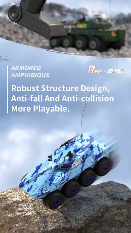 Large Rc Tank Buggy Car 1/32 Radio Control Car Remote Control Truck Amphibious Armored Vehicle 8WD Electric Model Toys for Boys