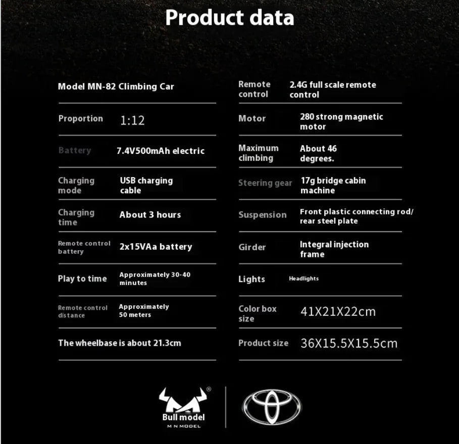 Panda Edition MN82 RC Cars 1/12 Full Scale 2.4G4WD 280 Motor Remote Control Off-Road Pickup Truck Model Car for Boys Adult Gifts