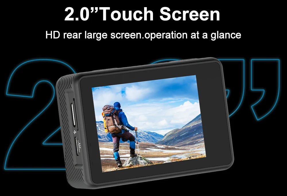 Ourlife 5K 4K60FPS Action Camera IPS Touch LCD EIS 170° DVR 30M Waterproof 5X Zoom Sport Camera With Wireless Mic&Remote Control