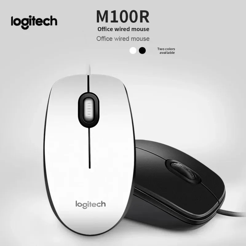 Logitech M100 Wired Mouse Ergonomic Design Comfortable Grip General Purpose for Home Business Office Everyday Use