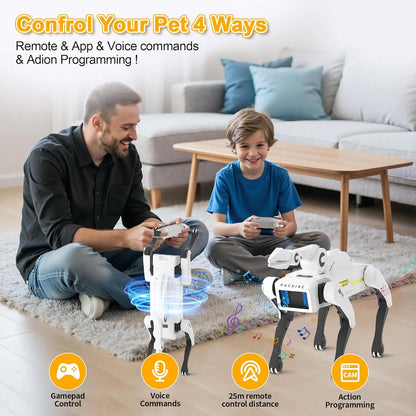 RC Mechanical Dog Multifunction Electric Intelligent Robot Dog with Turret Educational Toy Bionic Smart Robot Toy Gift ﻿