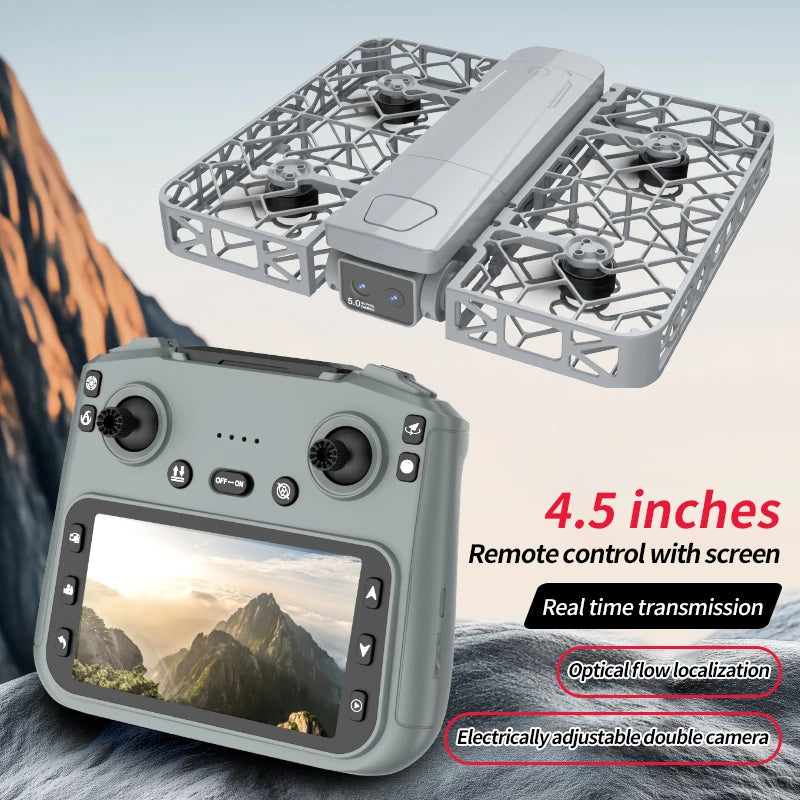 Original Mini Drone Flying Camera S161 RC Dron 8K HD Aerial Photography Pocket UAV with Screen Control Brushless Full Enclosure