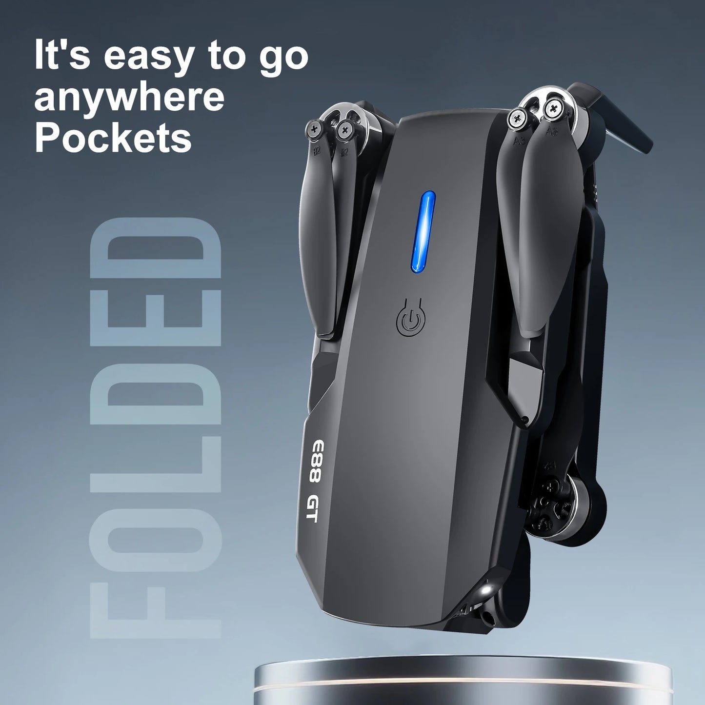 New E88GT Brushless Drone Dual HD Cameras WiFi FPV Foldable Arms Night Navigation Light Remote Control RC Quadcopter Photography