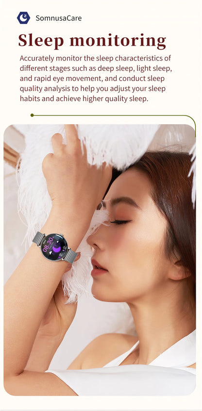 LIGE 2025 New Smart Watch Women 1.43" AMOLED HD Screen Heart Rate Sport Fitness Bluetooth Call Ladies Smartwatch For Android IOS