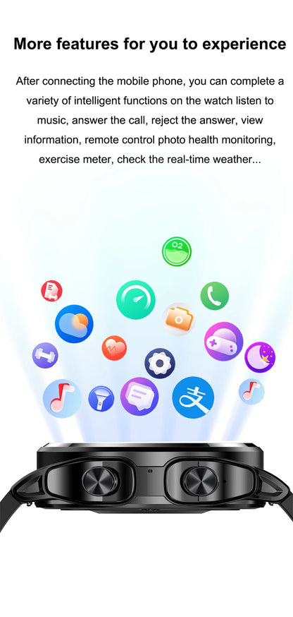 LIGE 2 in 1 Smartwatch Men 400mAh Battery Bluetooth Call With TWS Headset NFC Music Control 100+ Sport Mode Waterproof Watch Man