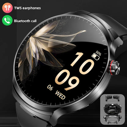 LIGE 2025 Smart Watch 2 in 1 With Earphone Smartwatch Bluetooth Call Men Watch AI Voice Heart Rate Monitor Play Music SmartWatch