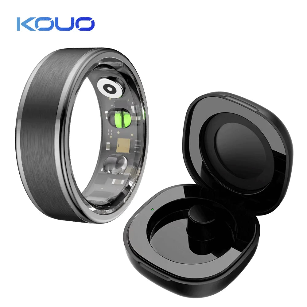Smart Rings Bluetooth Gesture Swipe Control Sleep Heart Rate Oxygen Monitoring Multi Sports Modes Waterproof Women Health Ring
