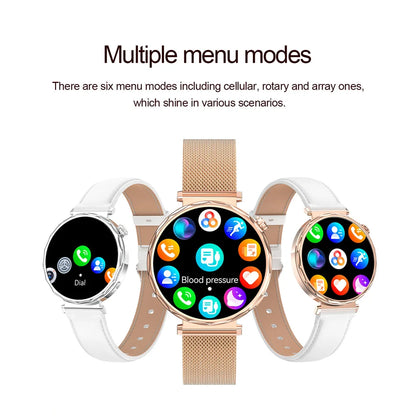 Fashion Women Bluetooth Call Smart Watch Watch AMOLED HD Screen Health Monitoring Waterproof Smartwatches 2025 New Android IOS