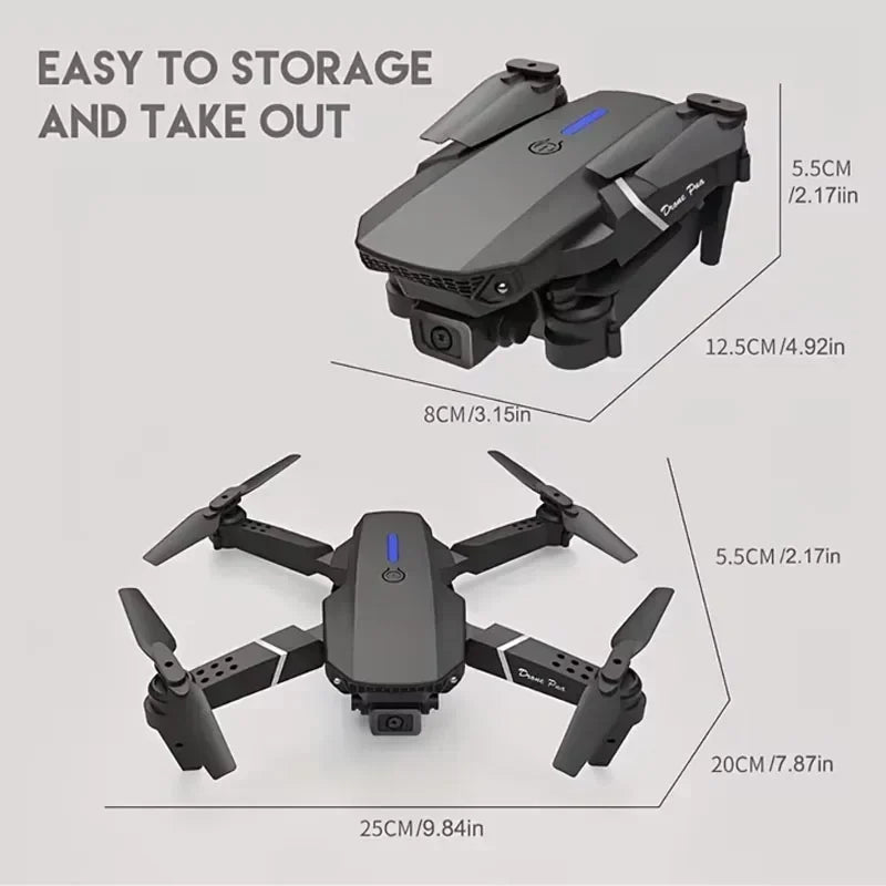 2025 E88 Professional Wide Angle RC Dron HD 4K Camera Mode Foldable Helicopter Aircraft Quadcopter Drone Kid Gift Toys ﻿