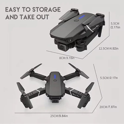 2025 E88 Professional Wide Angle RC Dron HD 4K Camera Mode Foldable Helicopter Aircraft Quadcopter Drone Kid Gift Toys ﻿