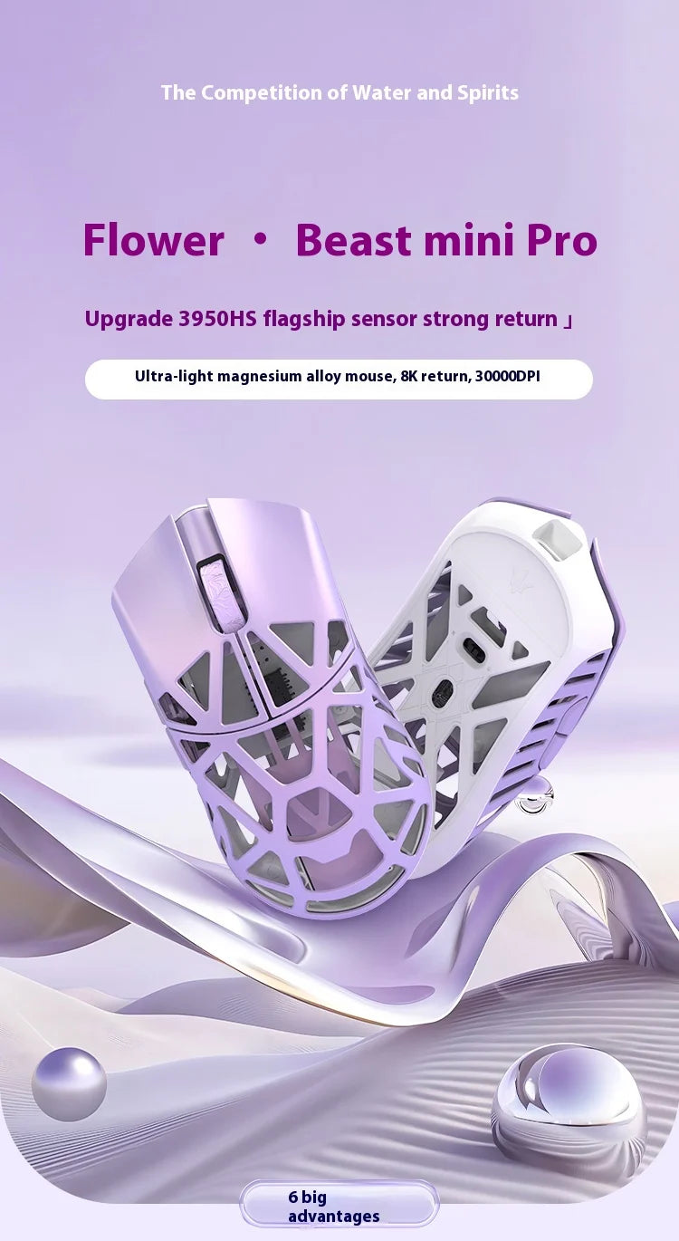 New WLMouse BEAST X MINI Pro Mouse Dual Mode Wireless Mouse Custom PAW3950 8000Hz Magnesium Alloy Gaming Mice FPS PC Accessories
