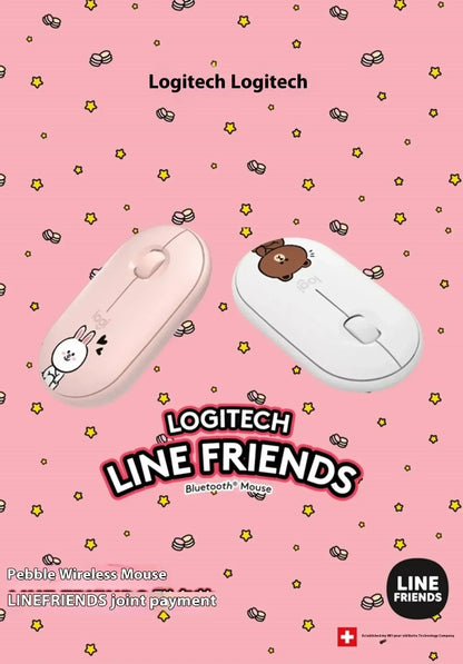 Logitech M350 Bear&Rabbit Wireless Mouse Cute Design Multiple Color Options Ergonomic Design Reduces Hand Fatigue