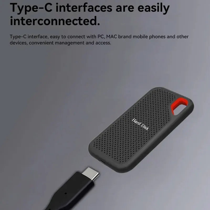 E61 External 1TB SSD Portable Solid State Drive 2TB High-Speed Hard Disk USB 3.1 Storage Device For SanDisk Laptops/Mac/Phone