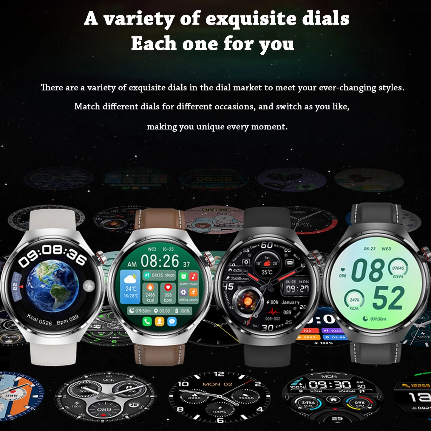 2025 New Watch 4 New Bluetooth Call Smartwatches Men 150+ Sports Mode Health Monitoring AI Voice Assistant Smart Watch IOS