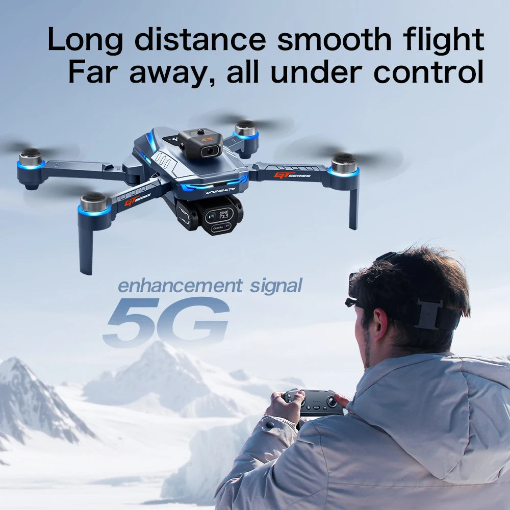 GT8 Drone 8K HD Dual Cameras FPV 5G WiFi GPS Brushless Motor Intelligen Obstacle Avoidance Foldable Quadcopter Toy Gift RC 3000M