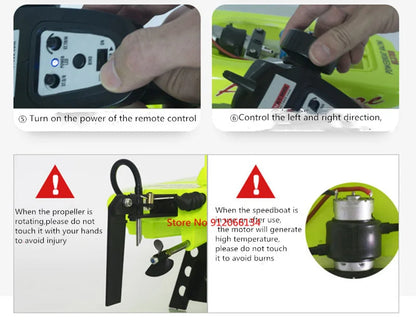 53CM Large 40KM/h High Speed Remote Control RC Racing Boat 150M 2 way Navigation Waterproof Dual Body Electric RC Speedboat Toy