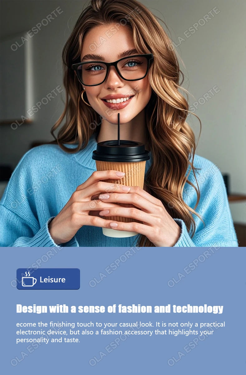 Hot GS05 Smart Glasses For Men 2 in 1 UV Protection Portable Polarized Anti-blue light Black Frame White Lenses Music Sunglasses