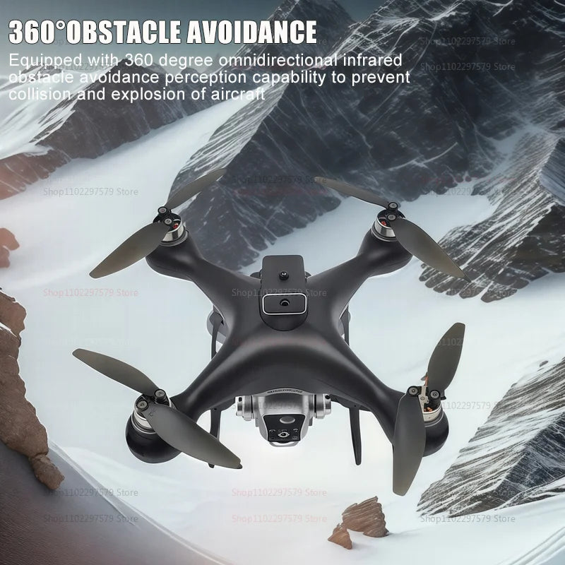 New KY102 Remote Control Drone With 8K HD Dual Cameras 360°Obstacle Avoidance Brushless Motors Screen Aerial Photography RC Toy