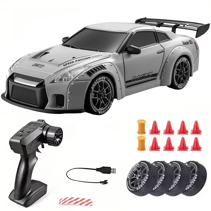 RC Cars 4WD 1:24 High-Speed Drift Car 20KMH with LED Lights Drifting Tires Off-Road Racing Car Sport Toy for Kids and Enthusiast