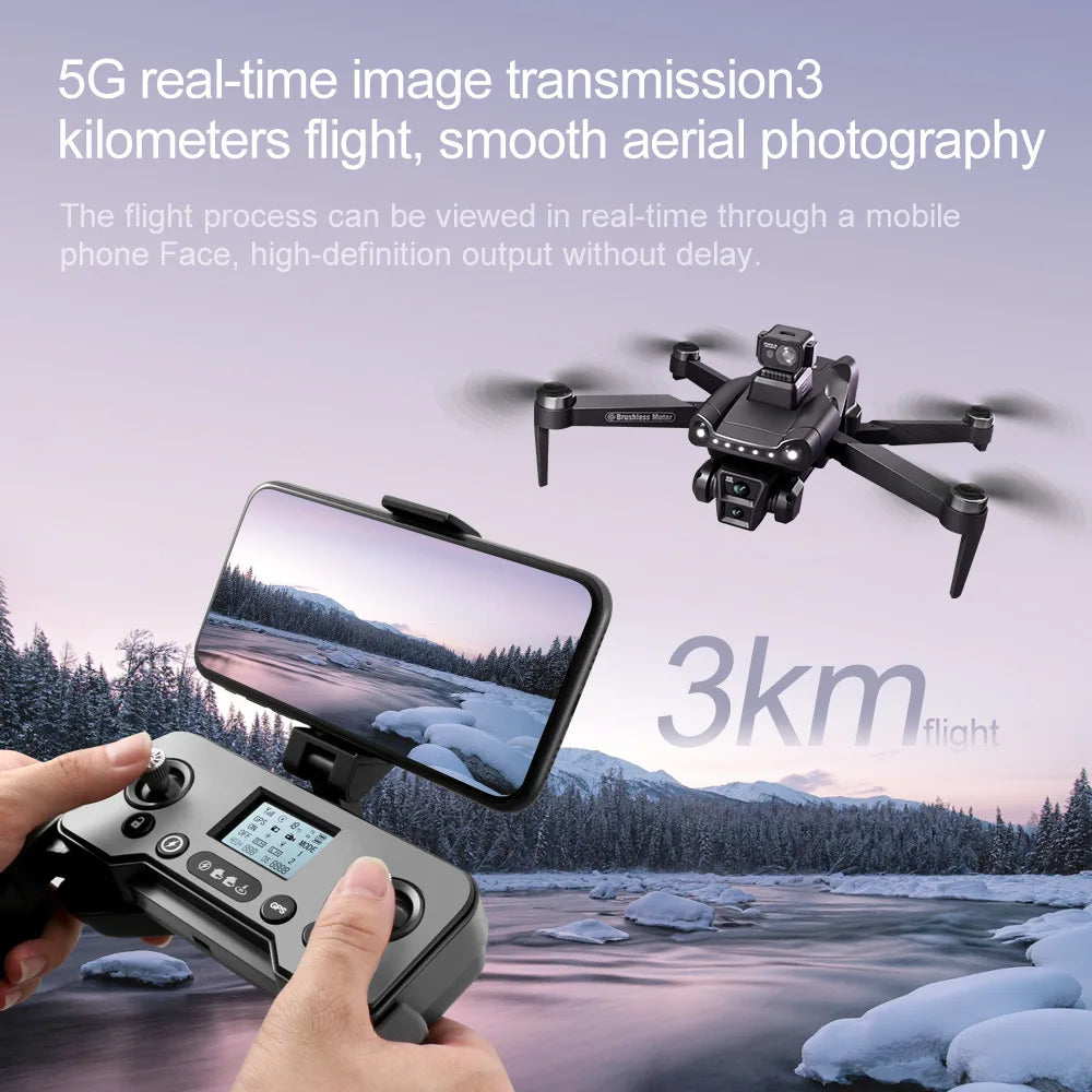 V198GPS Drone 8K Profesional HD Camera ESC Brushless Obstacle Avoidance Aerial Optical Foldable Quadcopter Mini Dron