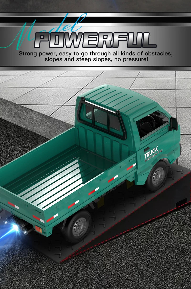 RC Truck 1:16 2.4GHZ RC Car Simulation Drift Climbing Truck With Spray and LED Lights RC Electric Truck Model Boy's Toys Gifts