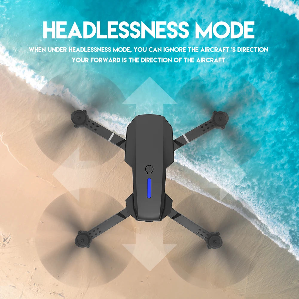 Professional Drone E88 4K Wide-Angle HD 1080P Camera WiFi FPV Height Hold Foldable RC Drone Quadrotor Helicopter Children's Toys