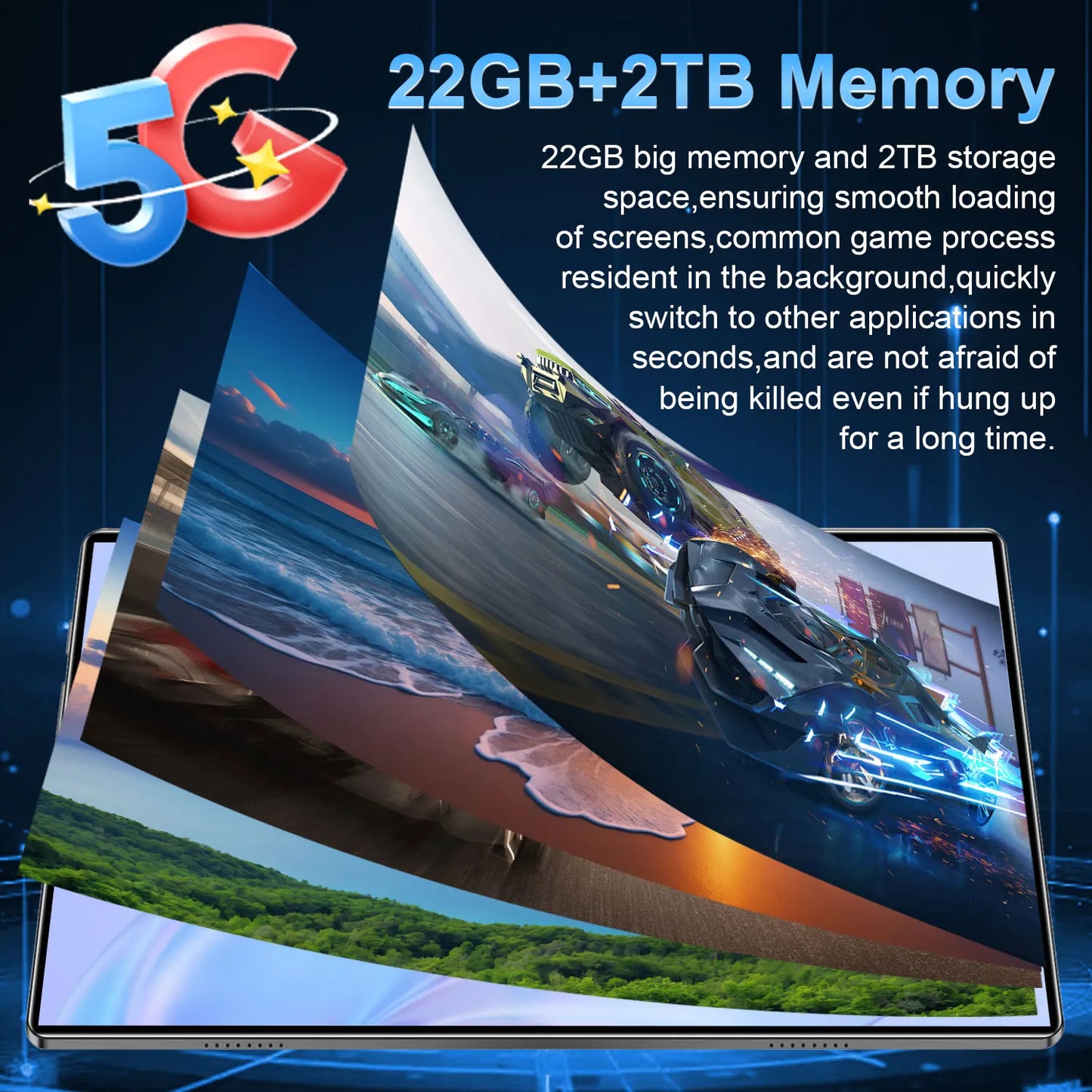 2025 Tablet Android 20000mAh 10.36 inch Global Version 22GB+2TB New Network 14 Core Android 13.0 Wifi Tablet