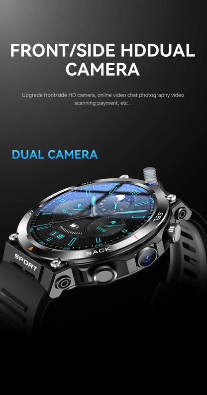 4G LTE Smart Watch 2025 Android os GPS Video Voice Wi-Fi Call Messaging HD Dual Cameras 4G Sim Card Call WIFI Men's SmartWatch