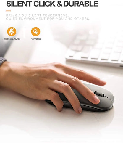 Wireless gaming mouse, quiet and magical, suitable for laptops and tablets, with battery powered and rechargeable versions