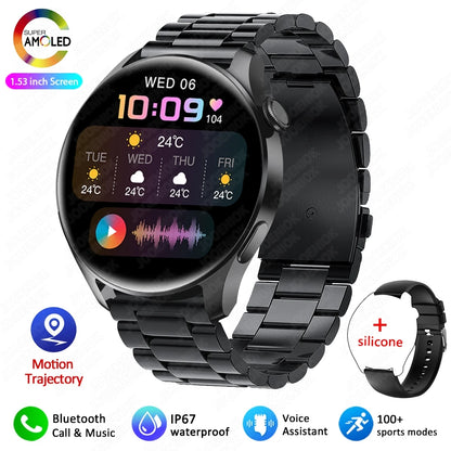 2025 New Watch 3 Smart Watch Men 1.53 Inch HD Screen GPS Fitness tracker Bluetooth Call Health IP67 Waterproof Smartwatch Man