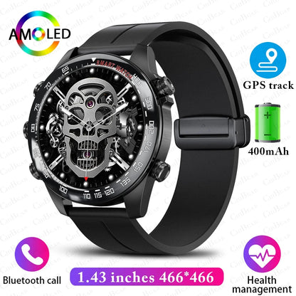 Men's Business Smart Watch AMOELD HD Screen Bluetooth Call Smartwatch NFC GPS Sports Smartwatch 2025 New