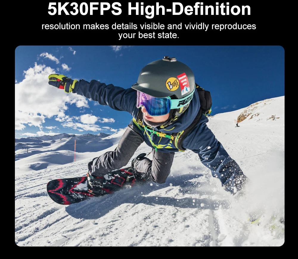 5K Action Camera 2.0'' Touch Screen 170° 30M Waterproof 5X Zoom WiFi Sport Camera With 2 in 1 Remote Control
