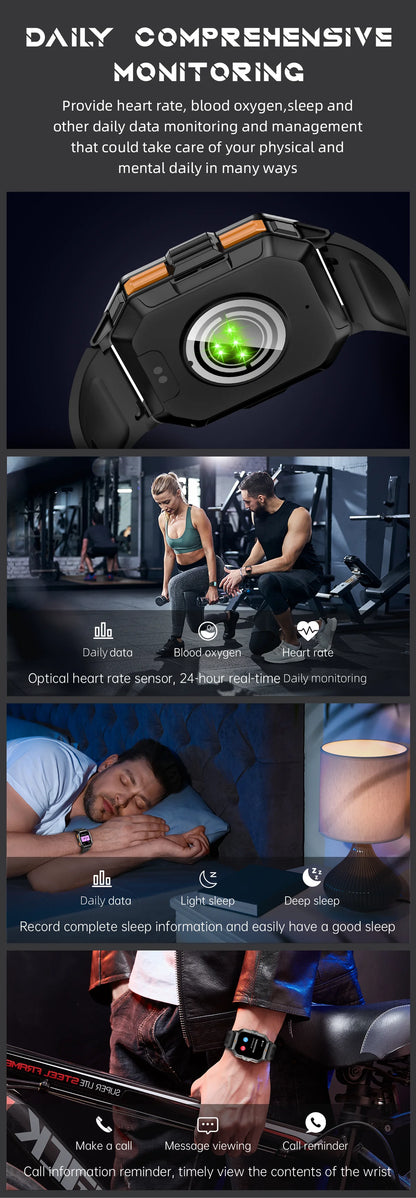 LIGE Outdoor Smart Watch For Men Women‘s Health 2.01’’ HD Screen 430mAh Battery LED Flashlight Waterproof Sports Smartwatches