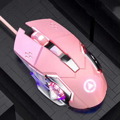 Fluent Colorful Light Wired Mouse 7-Color Illuminated USB Mouse with Sound Mechanical Mechanical Mouse PC Laptop