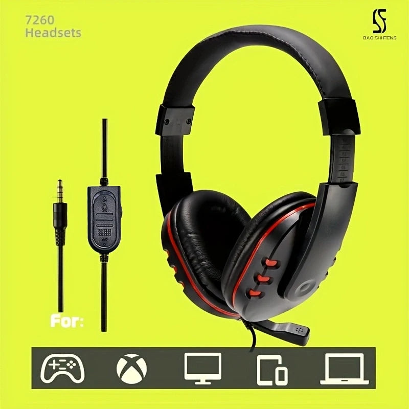 Wired over-ear gaming headphones unisex for laptops desktops gaming devices ideal for online classes meetings gaming with HD sou