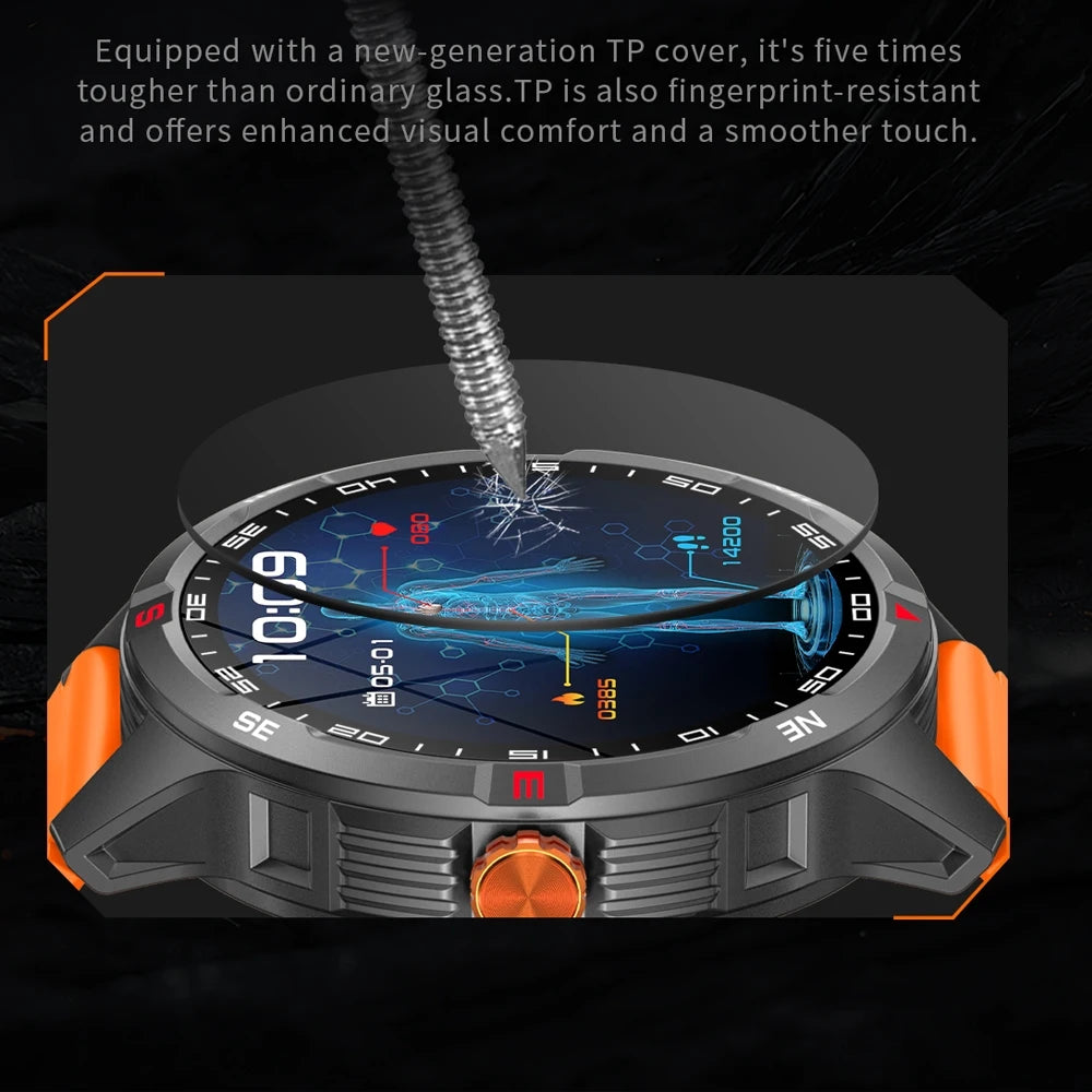 GPS Outdoor 1000mAh Battery Smartwatches Men 100+ Sports Mode Compass Heart Rate 3ATM Waterproof Bluetooth Call Smart Watch