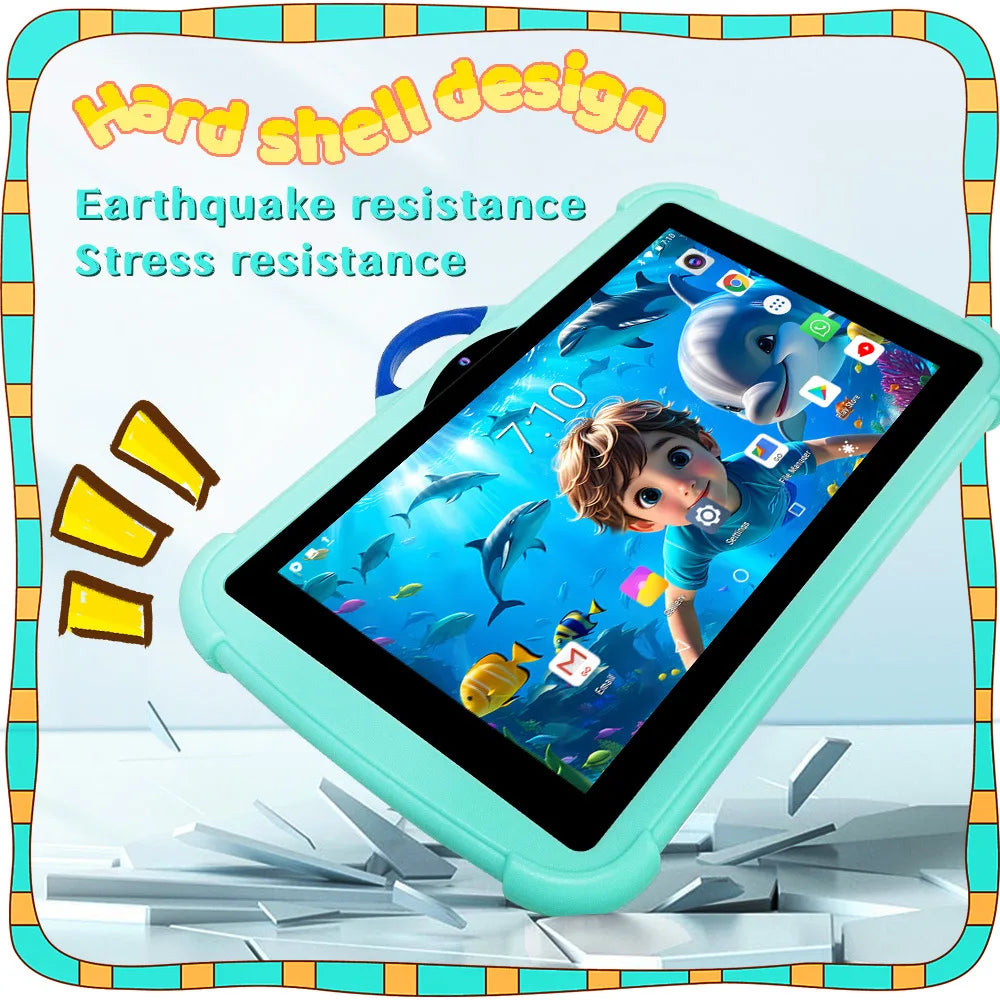 New Cartoon Pattern Kids Tablet 7 Inch Quad Core 4GB RAM 128GB ROM Android Learning Education Games Tablets Children's Gifts