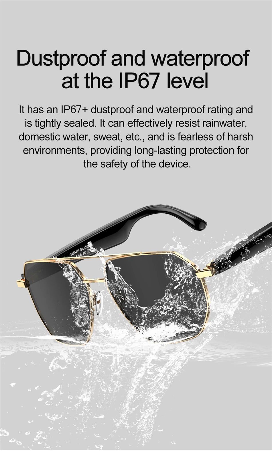 2025 New Smart Glasses Multiple Language Real-time Translation Wireless Call Music Play Sunglasses Waterproof Mens Smart Glasses