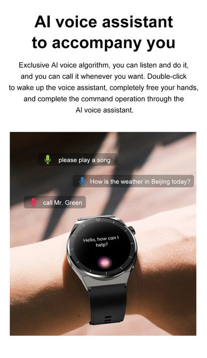 LIGE NFC Smart Watch Men AMOLED HD Screen Wireless Charging Heart Rate Bluetooth Voice Assistant Sports Watches Men Smartwatch