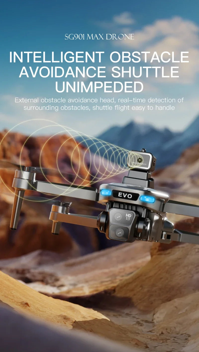 SG901MAX GPS Drone 8K Professional HD Dual Camera 5G WIFI With Screen 360°Obstacle Avoidance Brushless Foldable Quadcopter Drone