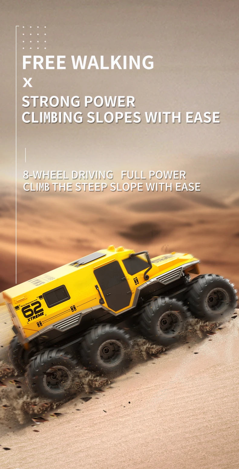  JJRC Q137 8x8 2.4G Remote Control Car 8wd Off-road Amphibious Stunt Vehicle 8-Wheel Speed Racing Truck Waterproof Crawler Toys