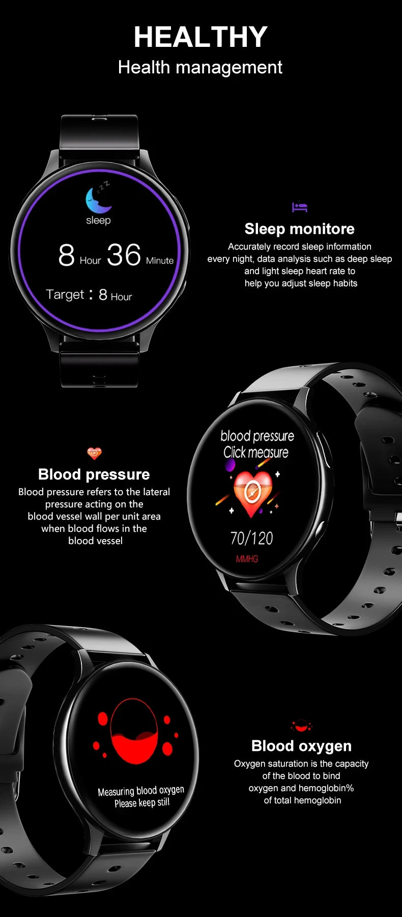 2025 New Women Bluetooth Call Smart Watch Heart Rate Blood Pressure Monitoring Smartwatches IP67 Waterproof Men Smartwatch+Box