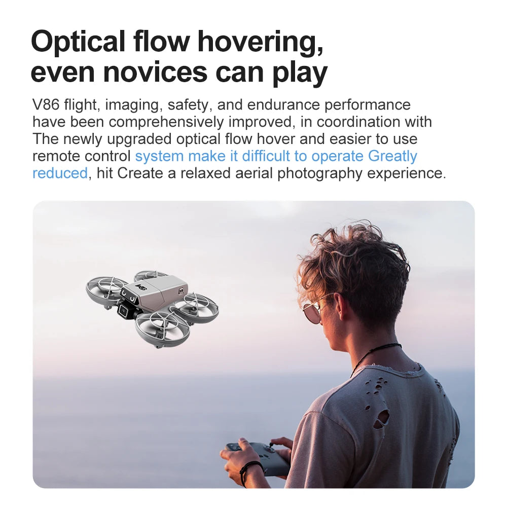 Xiaomi V86 Mini RC Drone 8K Aerial HD Intelligent Obstacle Avoidance Screen Remote Control Brushless Power GPS Helicopeter UAV